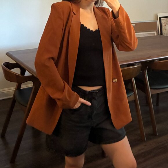 Burnt Orange/Brown Blazer - Size 0 - Picture 4 of 5